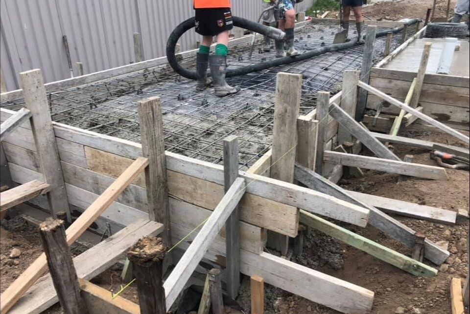 forming up concrete slab