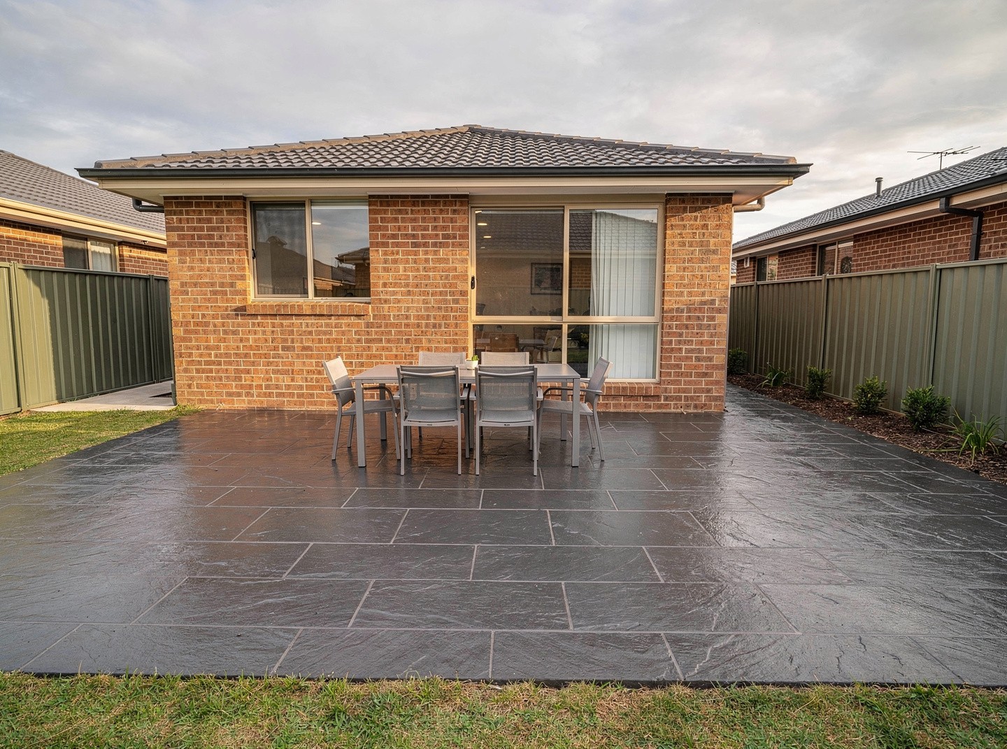Freshly poured concrete patio in Schofields