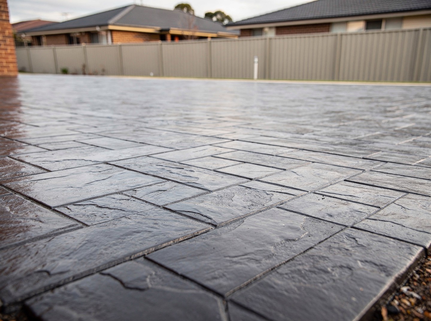 Stamped concrete finish